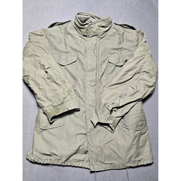 Vintage Military Field Coat Jacket M65 Style Cold Weather Olive Green Medium - Picture 1 of 10